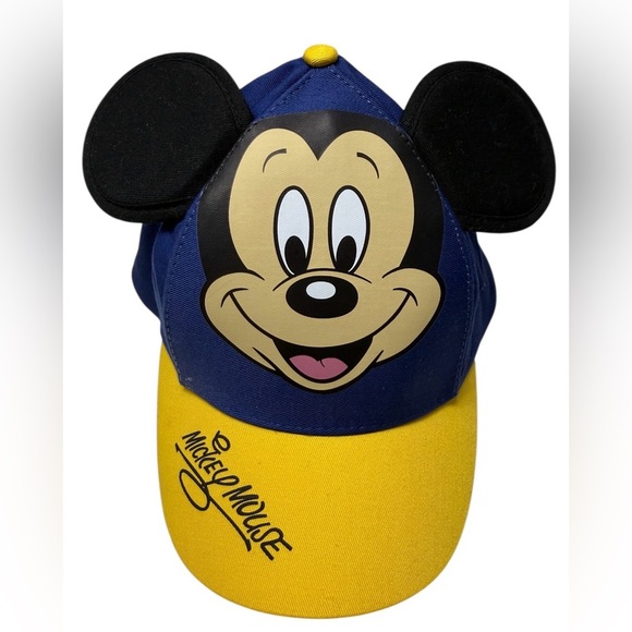 Disney Other - DISNEY MICKEY MOUSE 3D EARS SNAPBACK HAT JUNIOR BLUE AND YELLOW ADJUSTABLE CAP